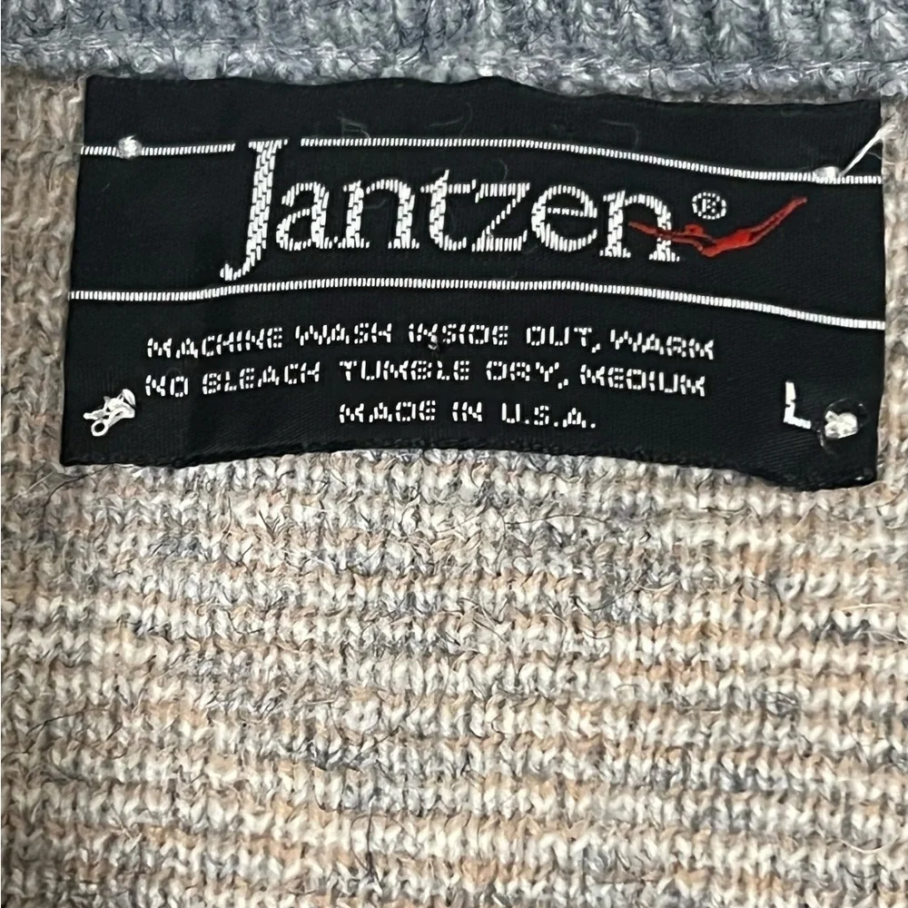 Janzten Mens Size Large Argyle Pullover Grandpa Retro V Neck‎ Sweater VTG